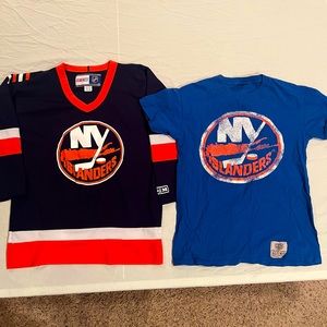 Lot of Two NHL New York Islanders YOUTH L/XL Jersey/Shirt - #31 Billy Smith